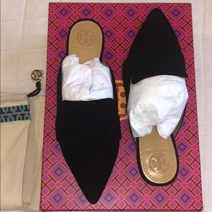 Tory Burch Rosalind suede mule black